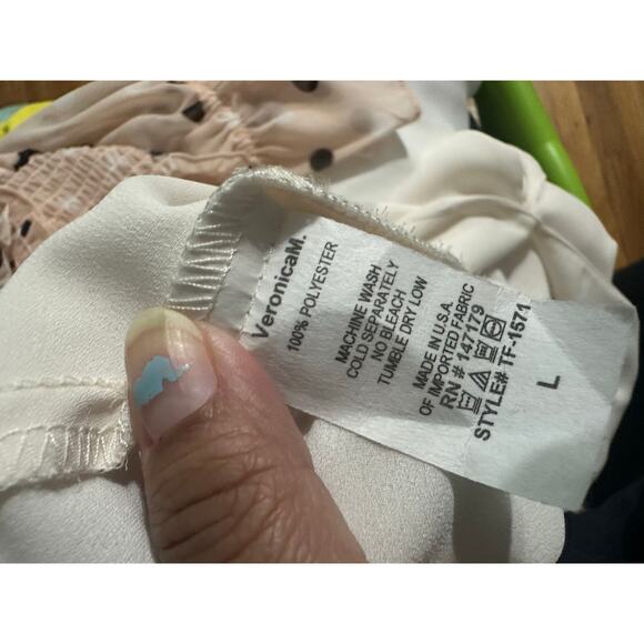 Veronica M Cupro Surplice Top Ivory Size L - Picture 8 of 8
